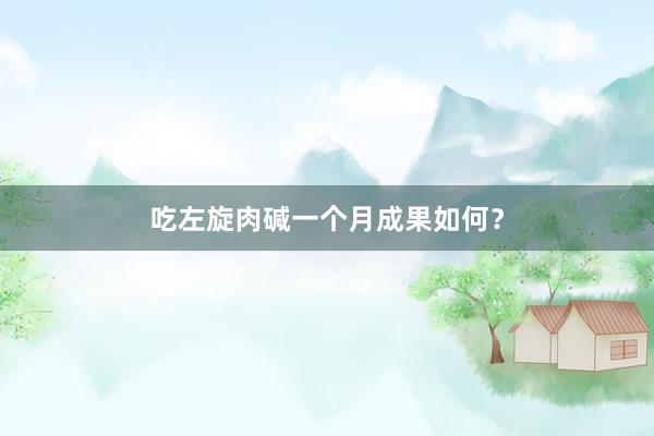吃左旋肉碱一个月成果如何？