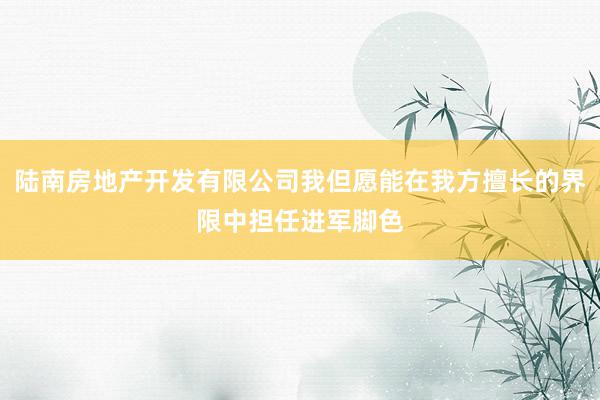 陆南房地产开发有限公司我但愿能在我方擅长的界限中担任进军脚色