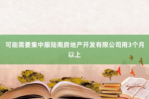 可能需要集中服陆南房地产开发有限公司用3个月以上