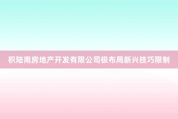 积陆南房地产开发有限公司极布局新兴技巧限制