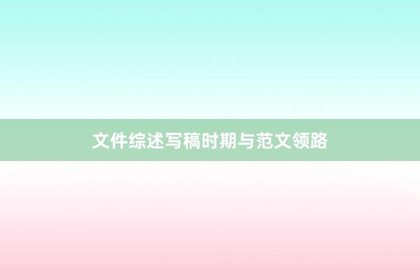 文件综述写稿时期与范文领路